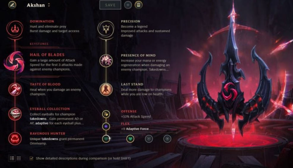 Akshan in League of Legends Runes