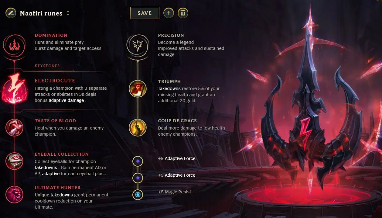 Runes on Naafiri Domination