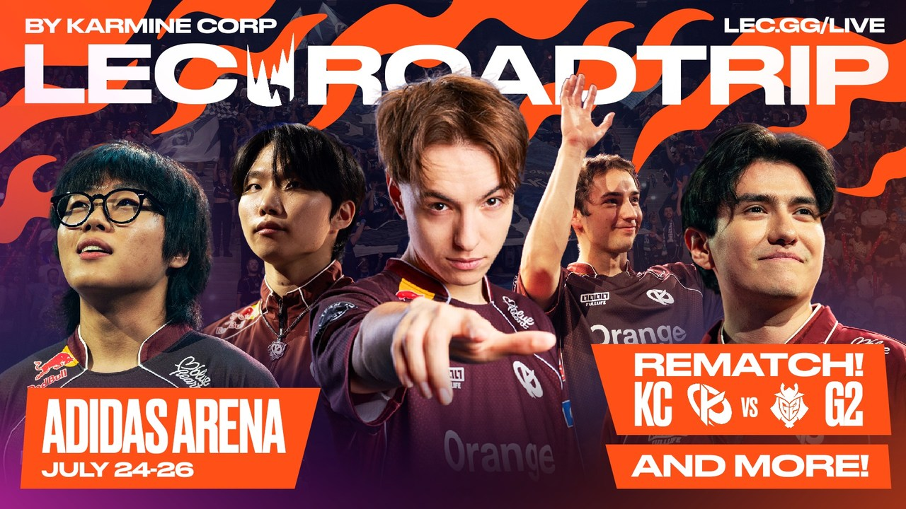 LEC players appear on the Paris roadtrip event poster